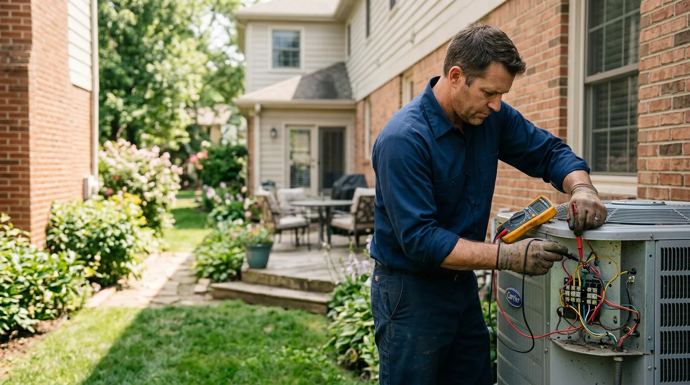 HVAC technician working near Milfay, OK